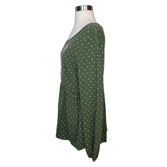Matilda Jane Green Boho Floral Embroidered Colorful Long Sleeve Blouse Top Small - Picture 6 of 12